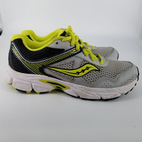 Saucony Running Walking Shoes Leather Mesh 4.50 Boys Cohesion Green Grey Black - Picture 7 of 13
